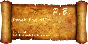 Panek Boglár névjegykártya